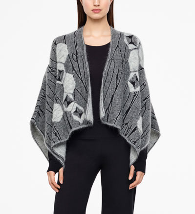 Sarah Pacini JACQUARD - PONCHO - HIDDEN SLEEVES Front