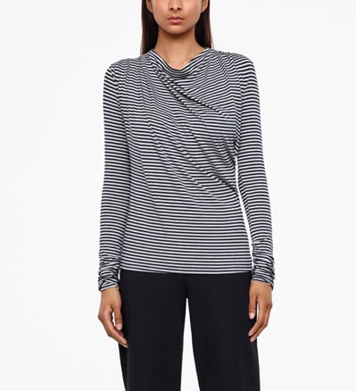 Sarah Pacini TOP RAYÉ - EFFET PLISSÉ De face