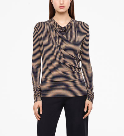 Sarah Pacini TOP RAYÉ - EFFET PLISSÉ De face