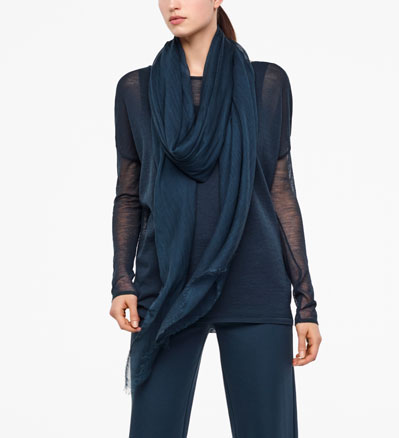 Sarah Pacini SHAWL SCARF - FRAYED EDGES Front