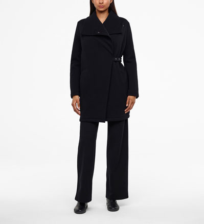 Sarah Pacini LONG JERSEY COAT Front