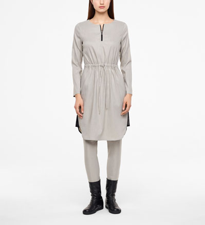 Sarah Pacini STRETCH LINNEN JURK Voorzijde