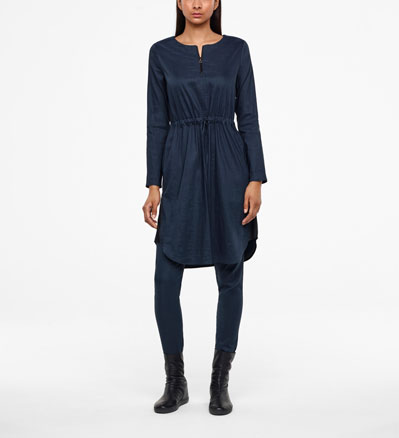 Sarah Pacini STRETCH LINNEN JURK Voorzijde