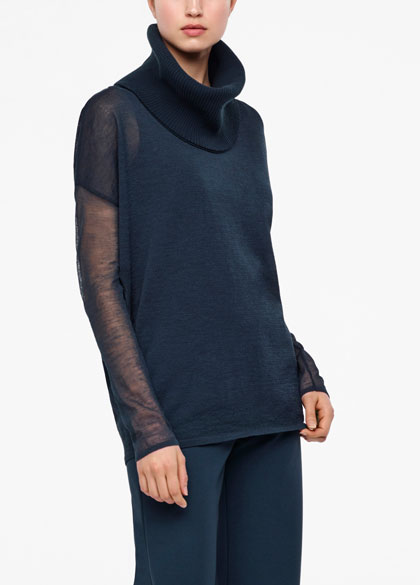 Sarah Pacini Ribbed collar - front