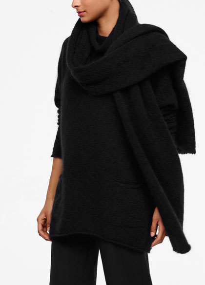 Sarah Pacini Mohair-merino scarf - front