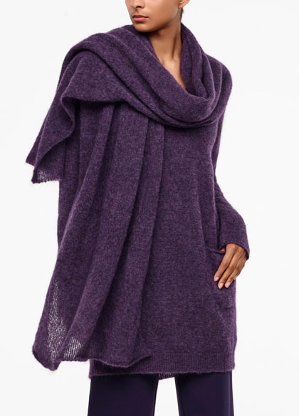 Sarah Pacini Mohair-merino scarf - front