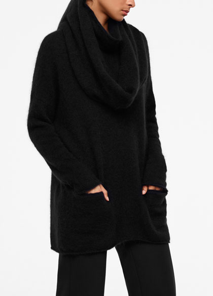 Sarah Pacini Mohair-merino collar - front