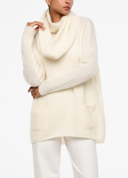 Sarah Pacini Mohair-merino collar - front