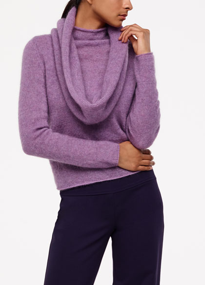 Sarah Pacini Mohair-merino collar - front
