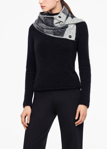 Sarah Pacini Collar - honeycomb jacquard - front