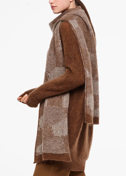 Sarah Pacini Scarf - honeycomb jacquard - front