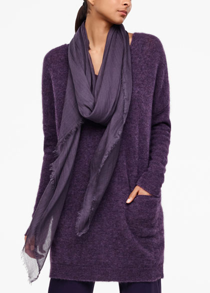 Sarah Pacini Shawl scarf - frayed edges - front