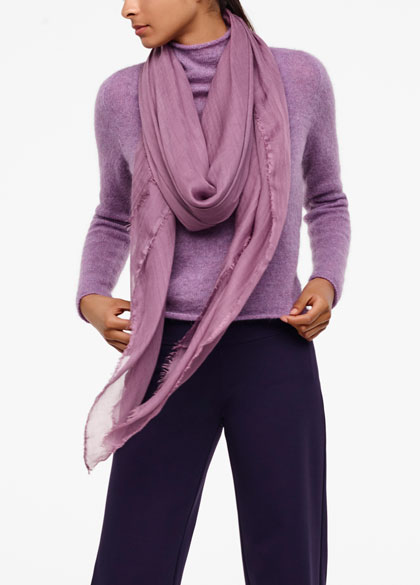 Sarah Pacini Shawl scarf - frayed edges - front