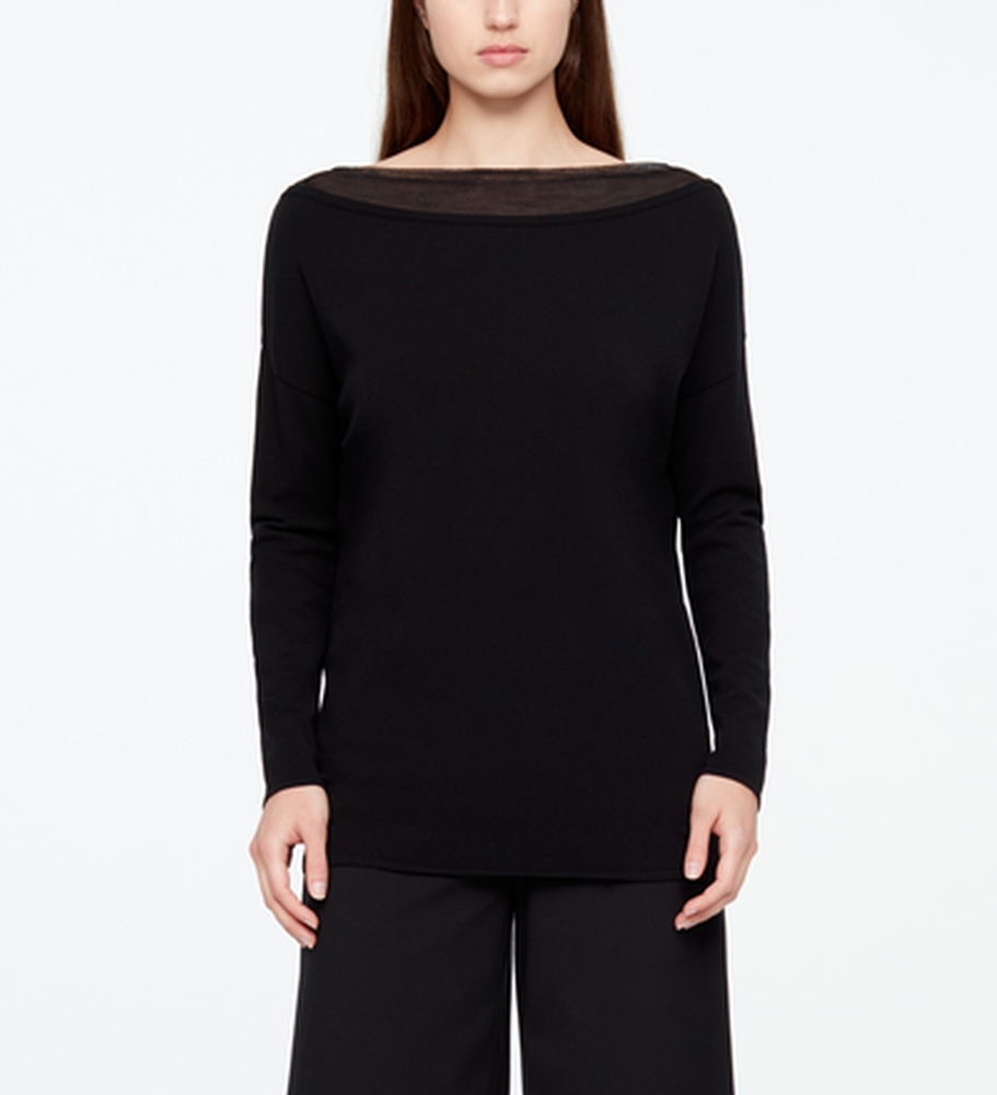 Sarah Pacini PULL - COL DIAPHANE De face