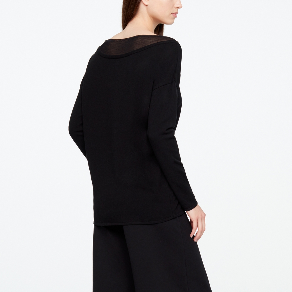 Sarah Pacini PULL - COL DIAPHANE Derrière