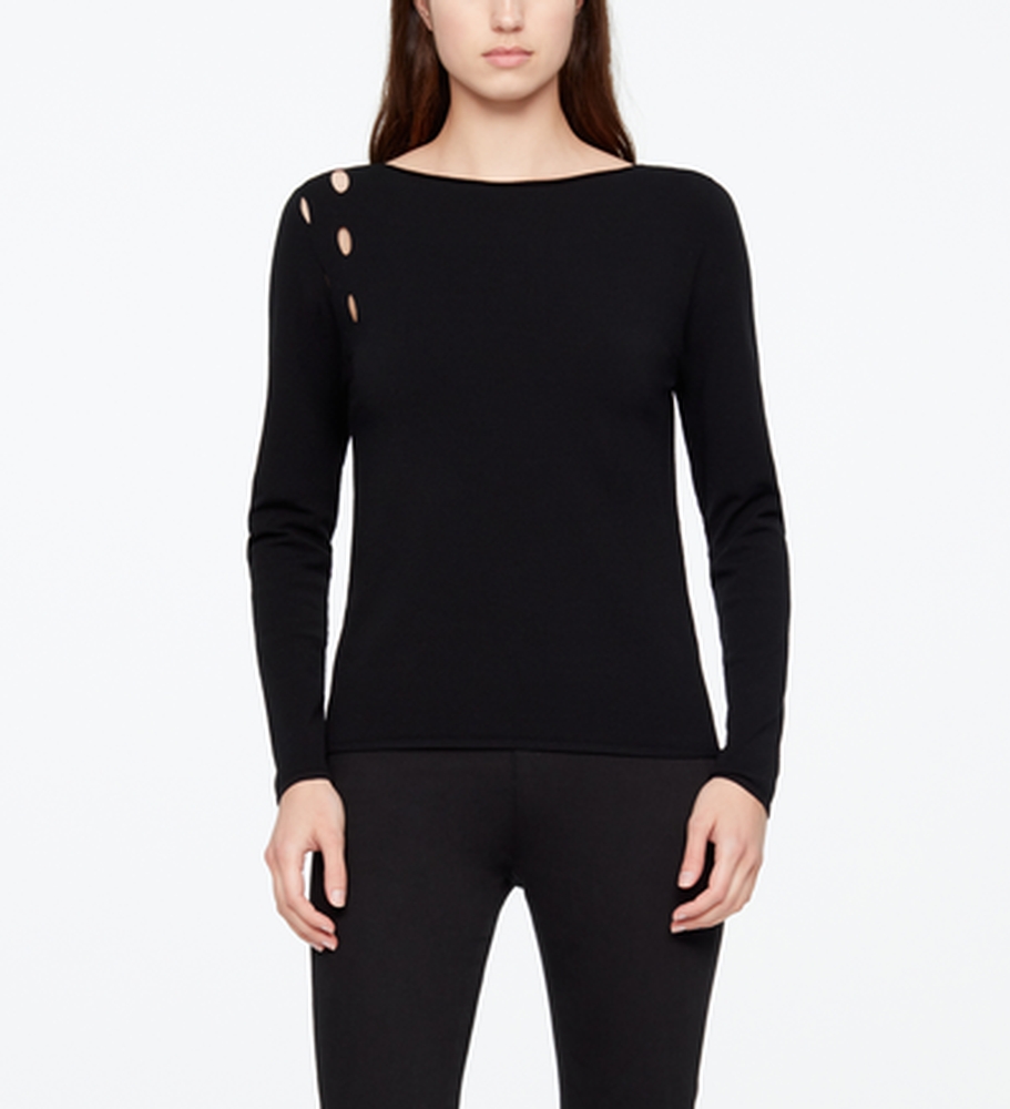 Sarah Pacini PULL MANCHES LONGUES - DÉCOUPES De face