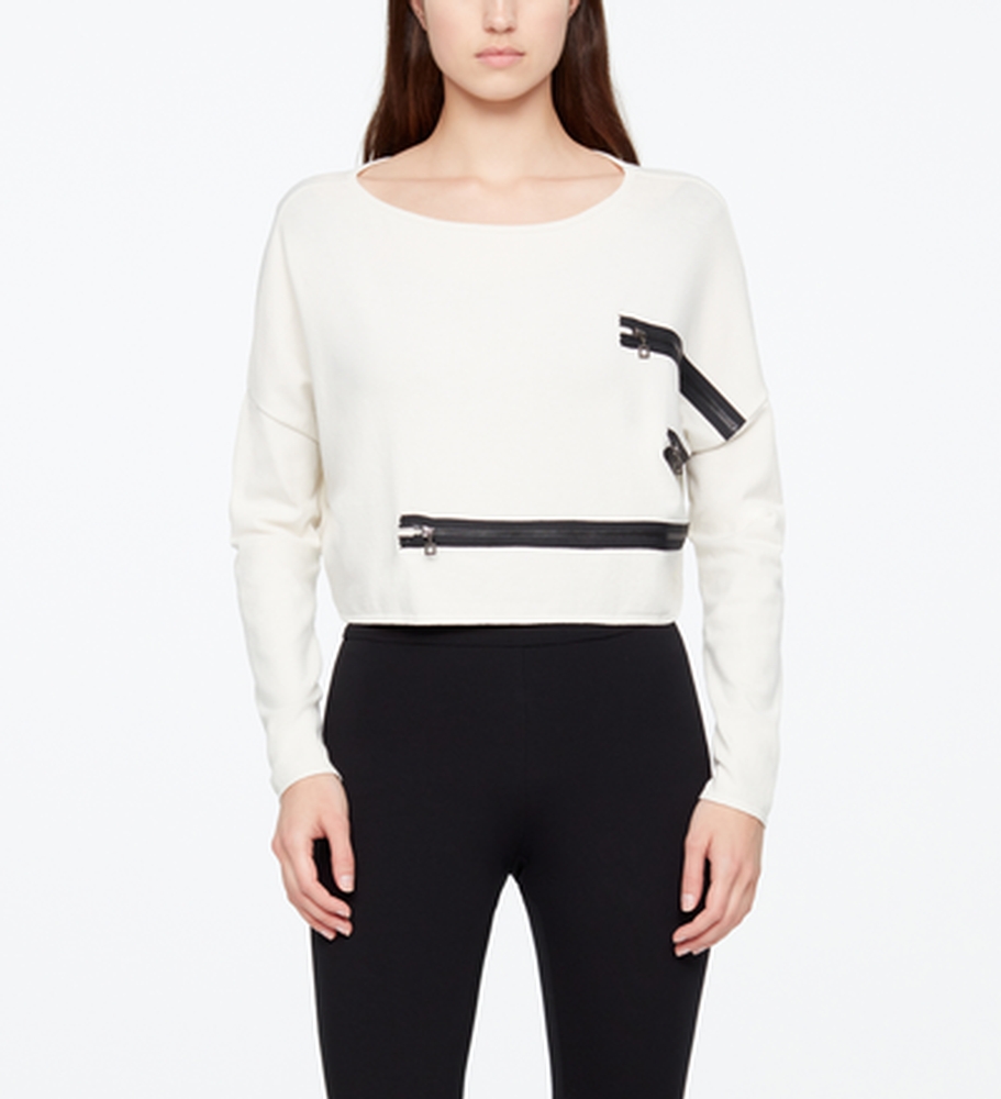 Sarah Pacini PULL COURT - FERMOIRS ZIP De face