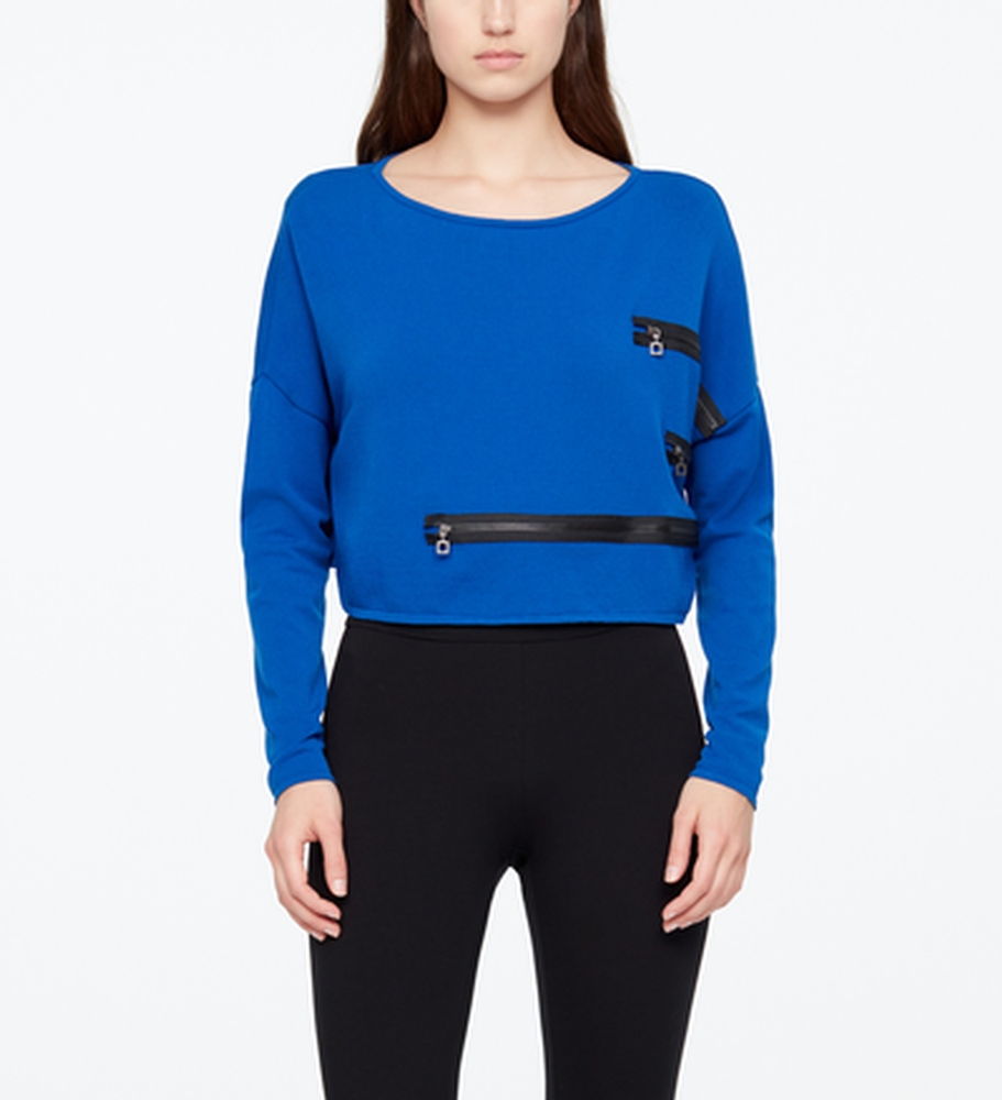 Sarah Pacini PULL COURT - FERMOIRS ZIP De face