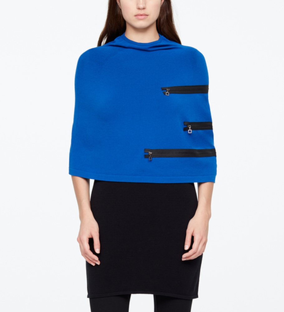 Sarah Pacini PONCHO - RITSDETAILS Voorzijde
