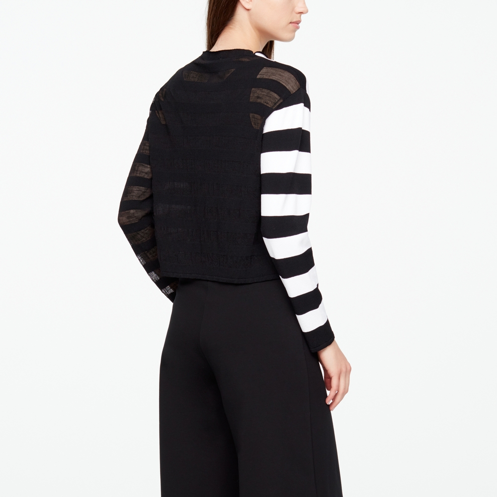 Sarah Pacini PULL COL CASSÉ - RAYURES Derrière