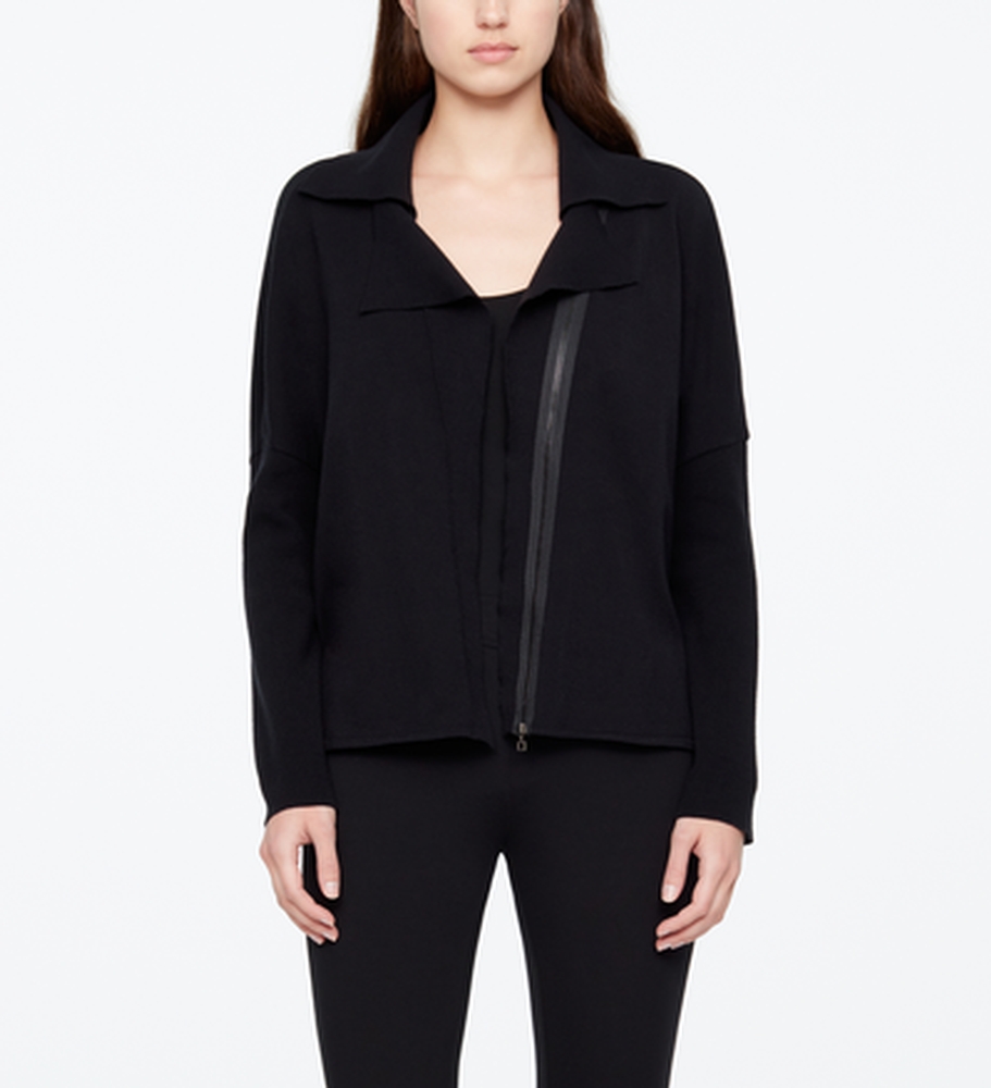 Sarah Pacini CARDIGAN - MANCHES EN CÔTES De face