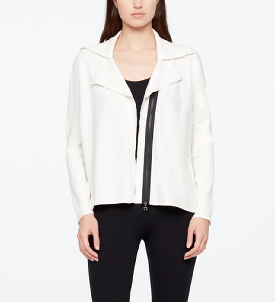 Sarah Pacini CARDIGAN - MANCHES EN CÔTES De face