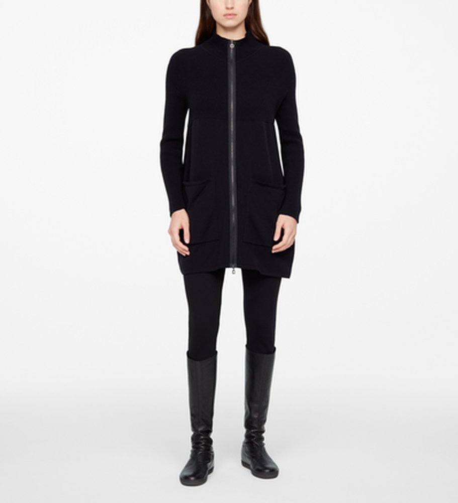 Sarah Pacini LONG CARDIGAN - POCHES PLAQUÉES De face