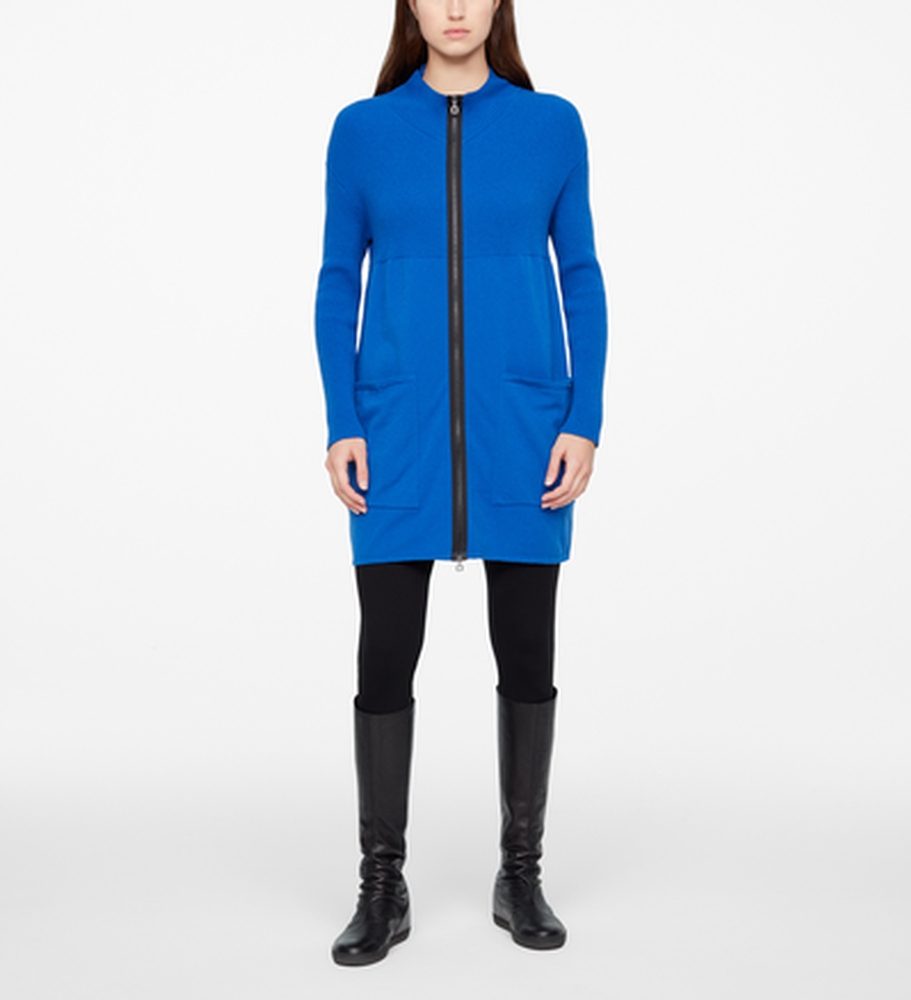 Sarah Pacini LONG CARDIGAN - POCHES PLAQUÉES De face