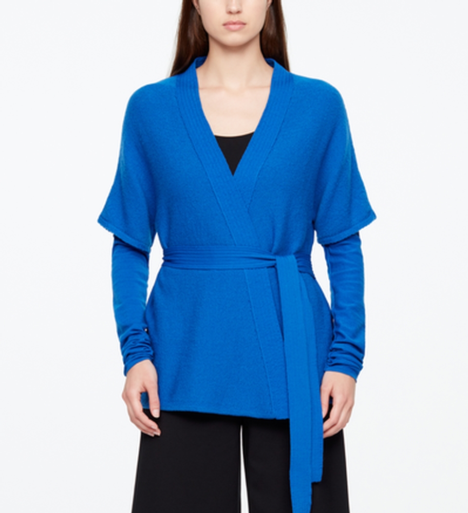 Sarah Pacini CARDIGAN MÉRINO - CEINTURE De face