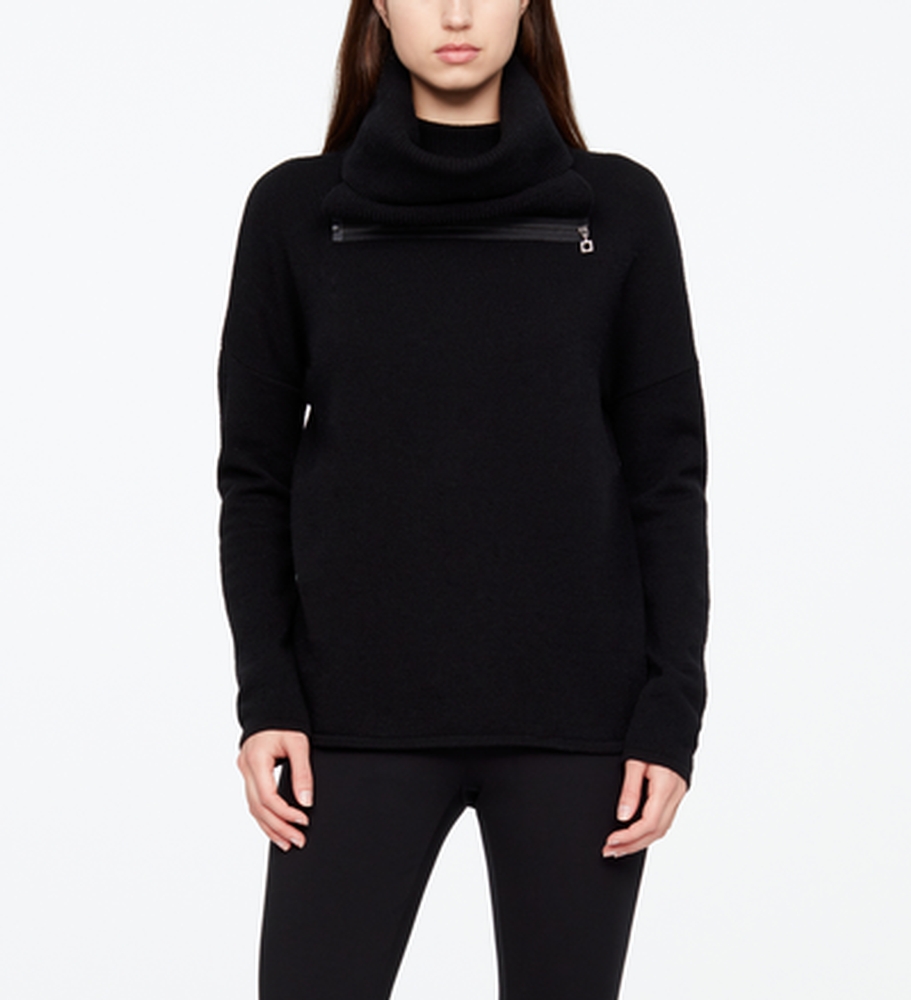 Sarah Pacini PULL MÉRINO - COL ZIPPÉ De face