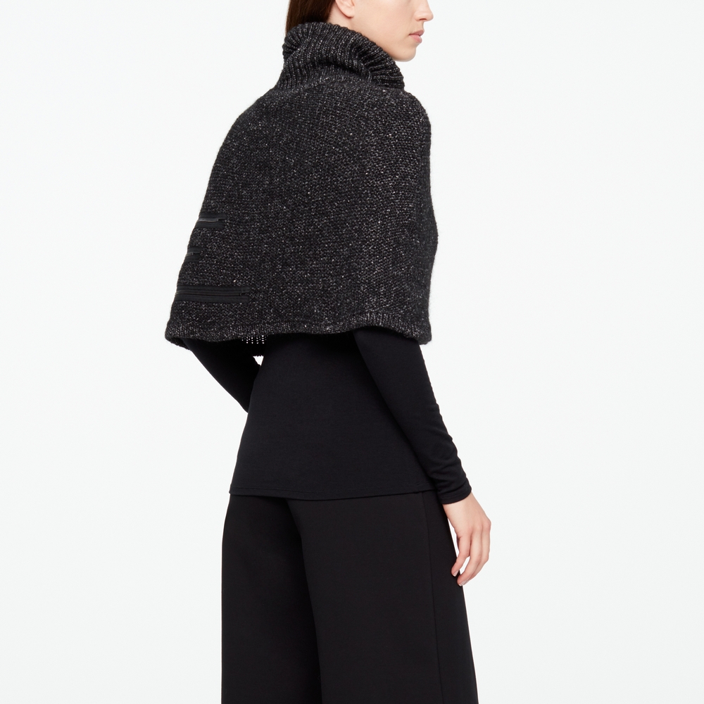 Sarah Pacini PONCHO - LAINE CHINÉE Derrière