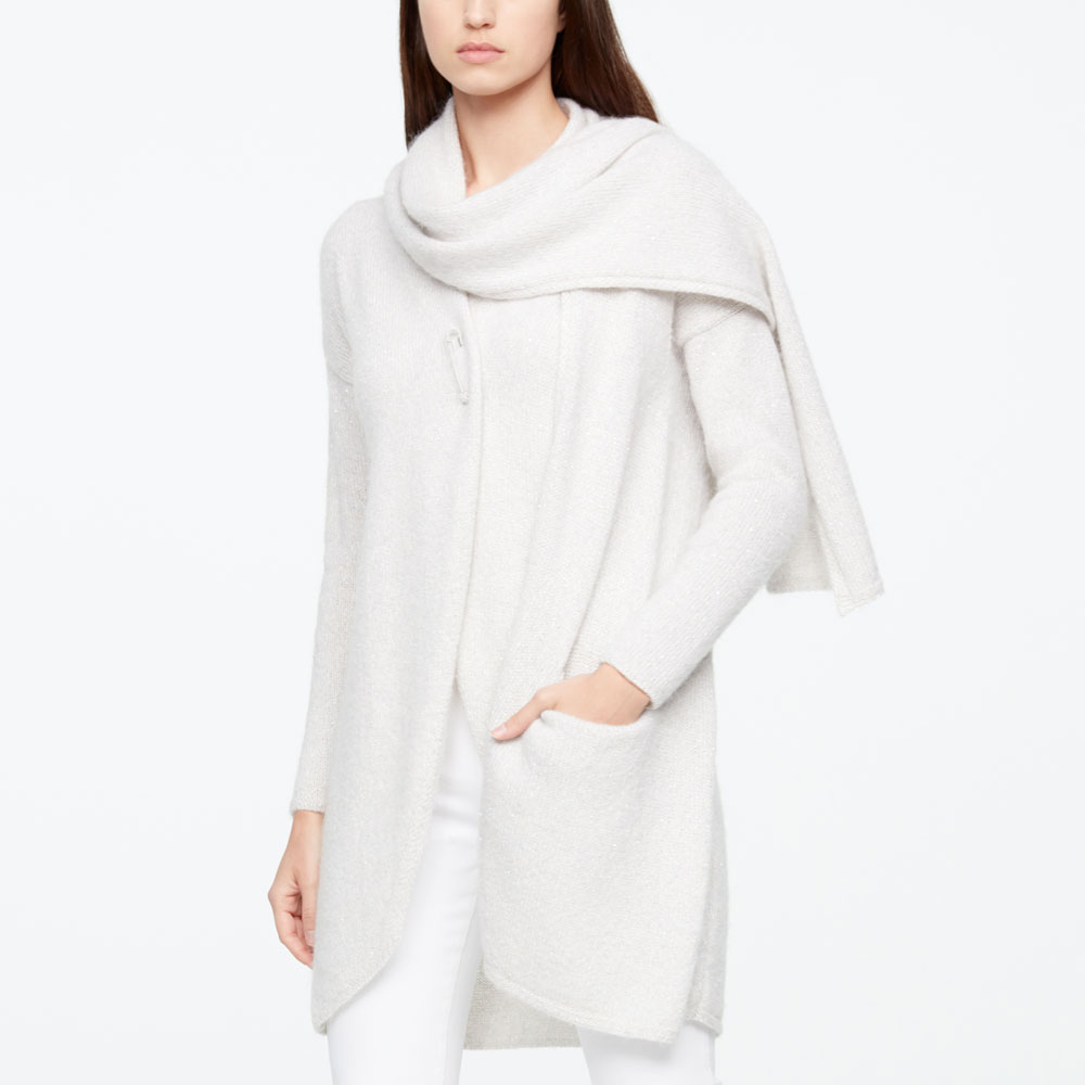 Sarah Pacini ÉCHARPE MOHAIR - POCHE PLAQUÉE De face
