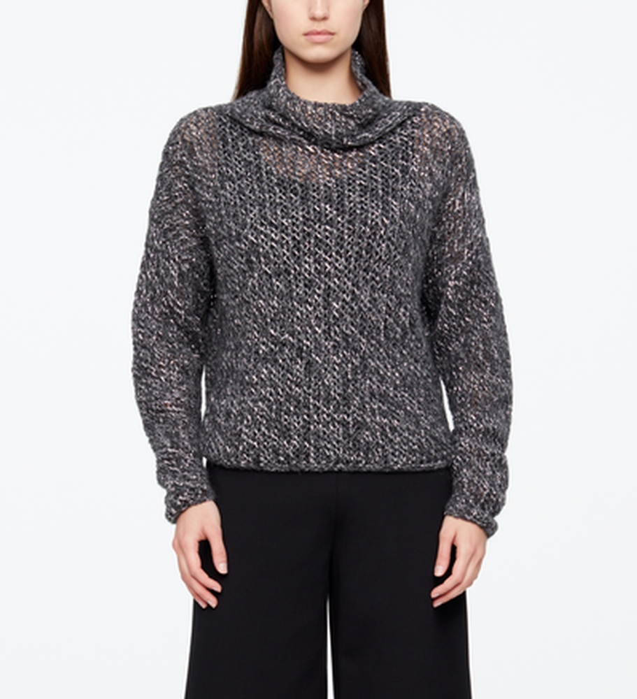Sarah Pacini PULL BABY ALPACA - COL BÉNITIER De face