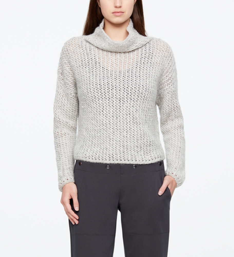 Sarah Pacini PULL BABY ALPACA - COL BÉNITIER De face