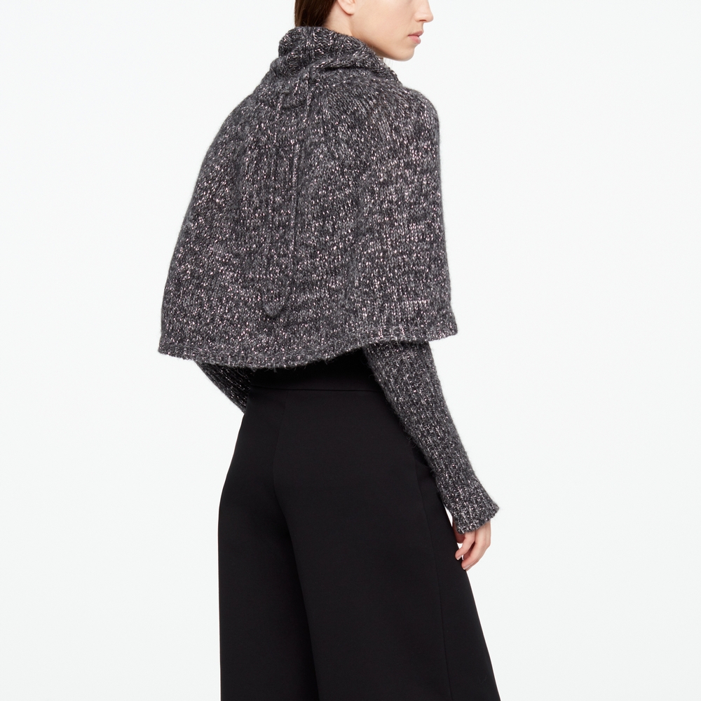 Sarah Pacini PONCHO CHINÉ - MANCHES Derrière