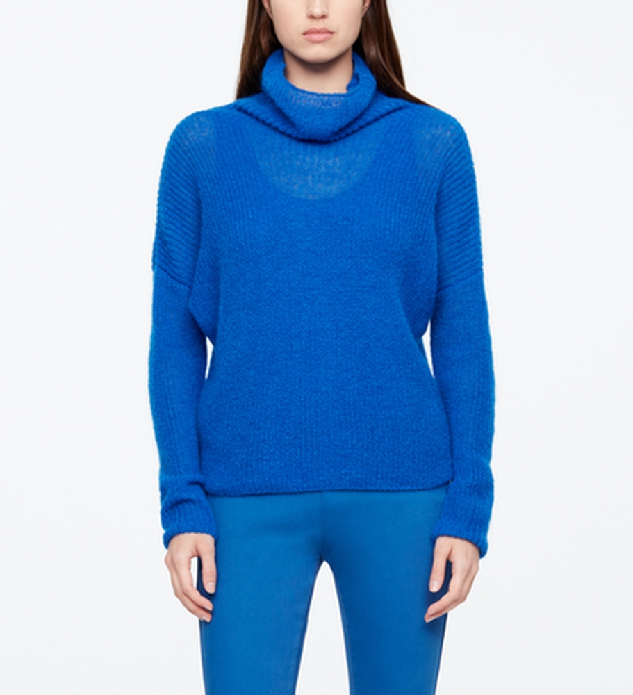 Sarah Pacini PULL MOHAIR - COL CHEMINÉE De face