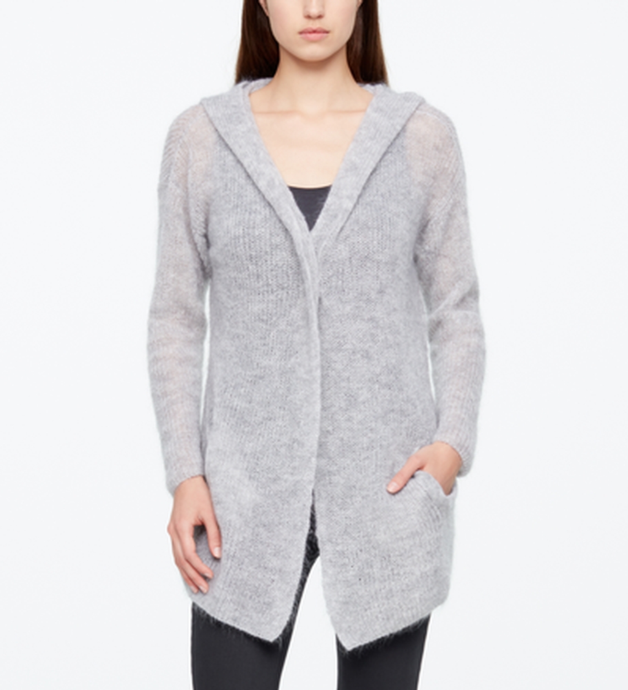 Sarah Pacini MOHAIR CARDIGAN - SLIT POCKETS Front