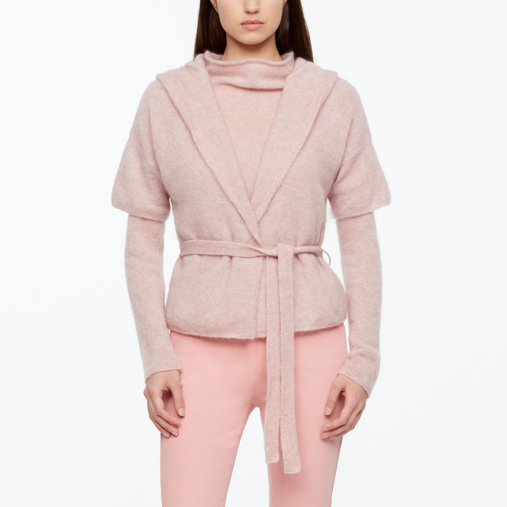 Sarah Pacini CARDIGAN MOHAIR-MÉRINO - CEINTURE De face