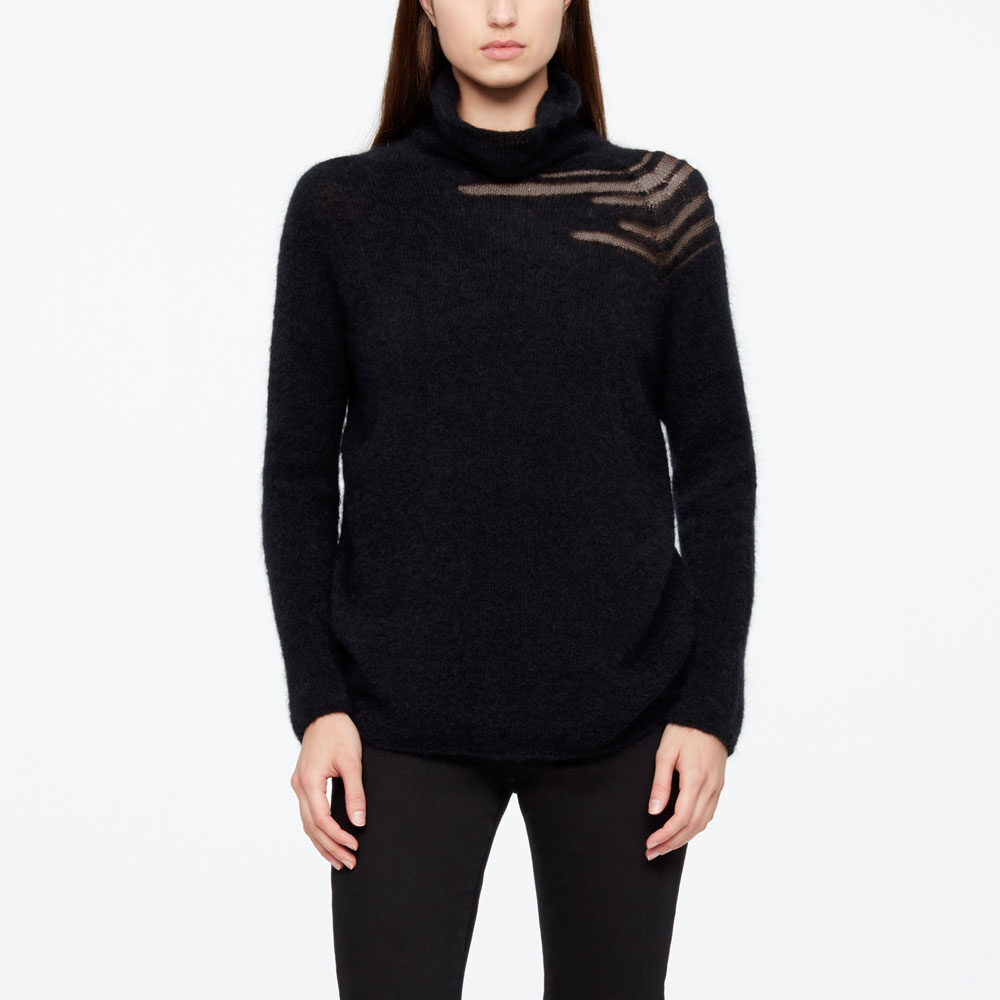Sarah Pacini PULL MANCHES LONGUES - DÉTAIL MESH De face