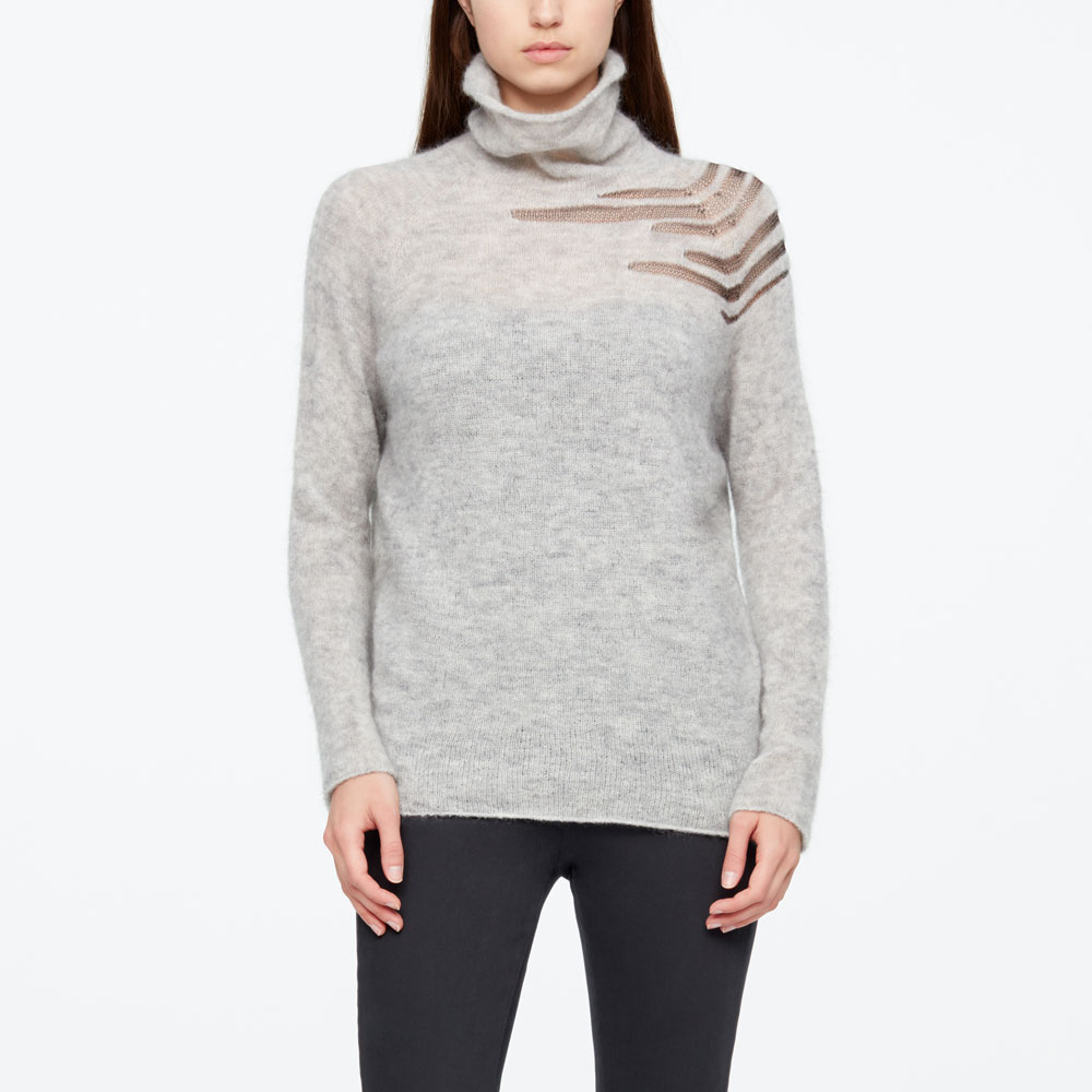 Sarah Pacini MOHAIR SWEATER - MESH LINES Front