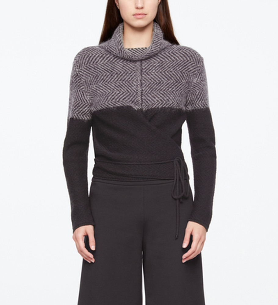 Sarah Pacini PULL COURT - CHEVRONS De face
