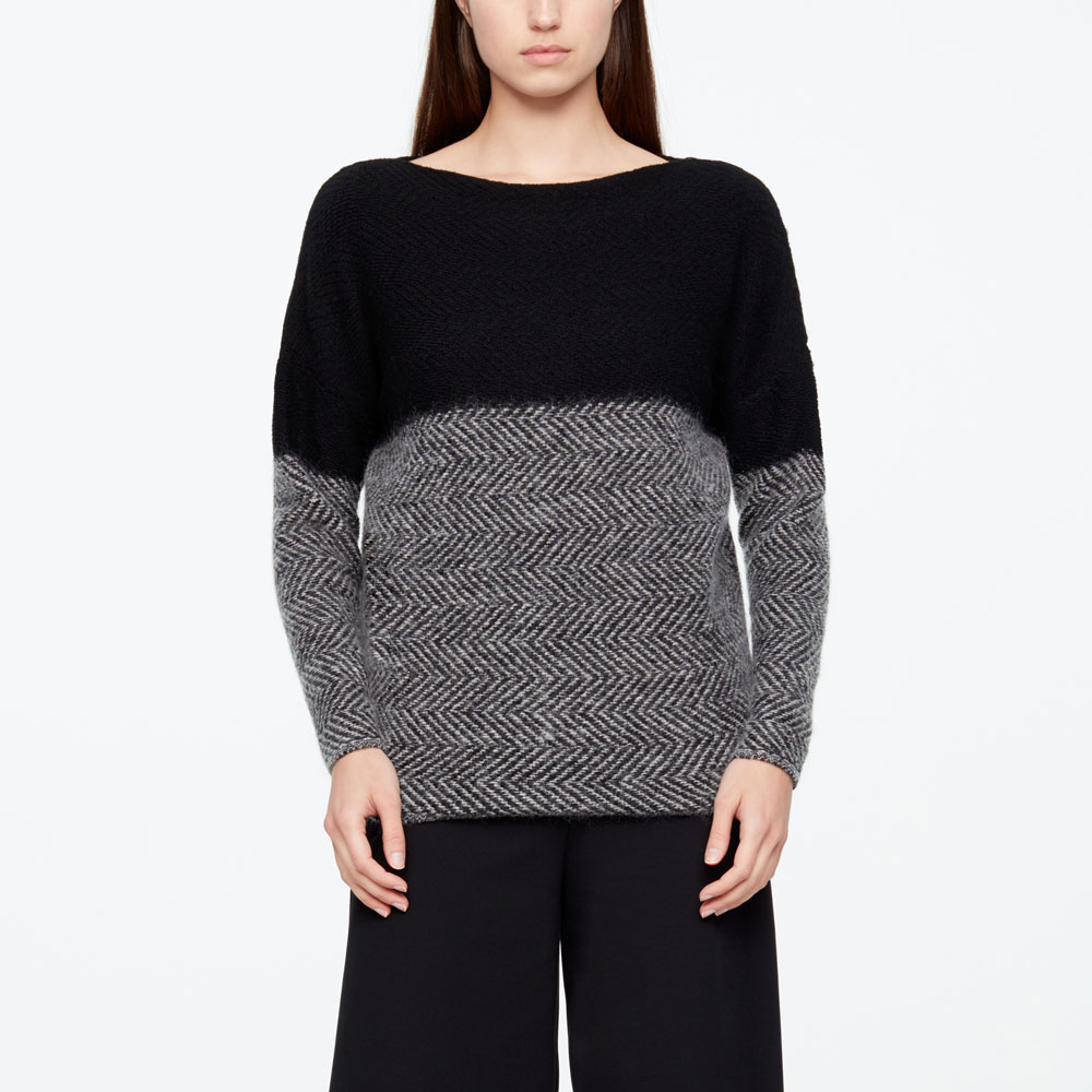 Sarah Pacini PULL LONG - CHEVRONS De face