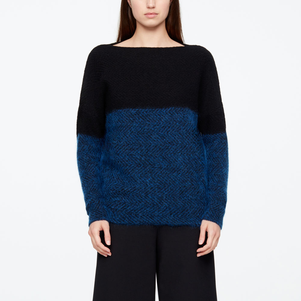 Sarah Pacini PULL LONG - CHEVRONS De face