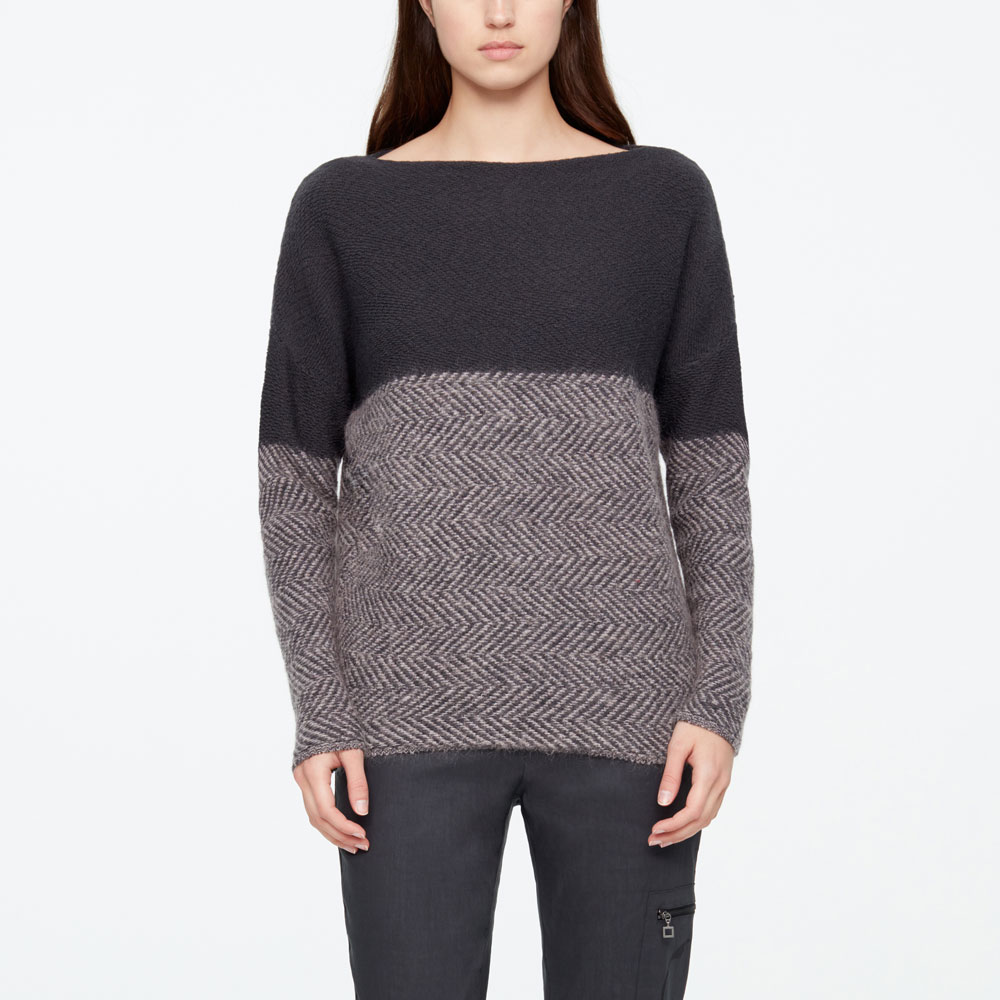 Sarah Pacini PULL LONG - CHEVRONS De face