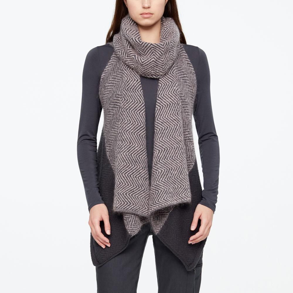 Sarah Pacini CARDIGAN SANS MANCHES - CHEVRONS De face