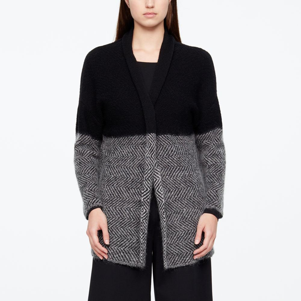 Sarah Pacini LONG CARDIGAN - CHEVRONS De face