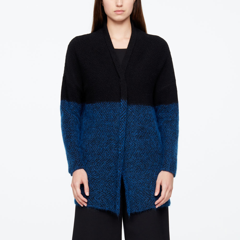 Sarah Pacini LONG CARDIGAN - CHEVRONS De face
