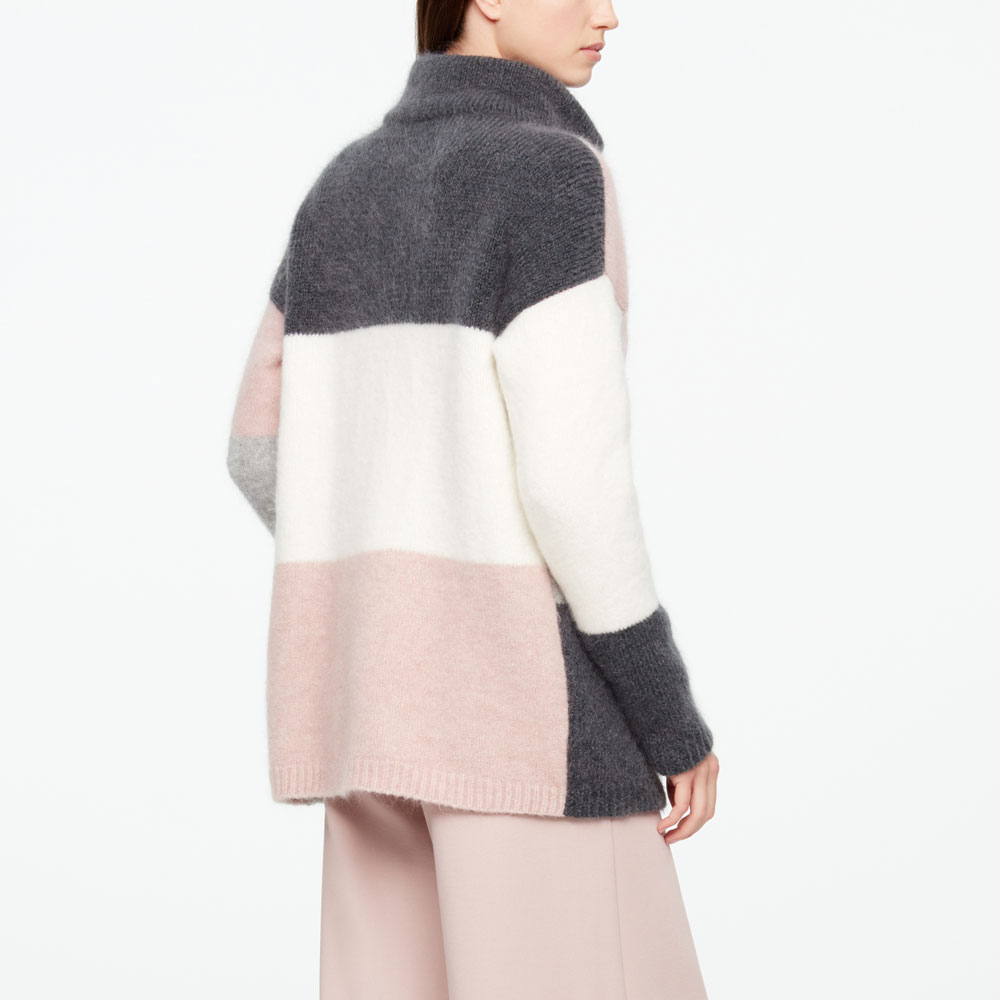 Sarah Pacini LANGER CARDIGAN - FARB-BLOCK Rück