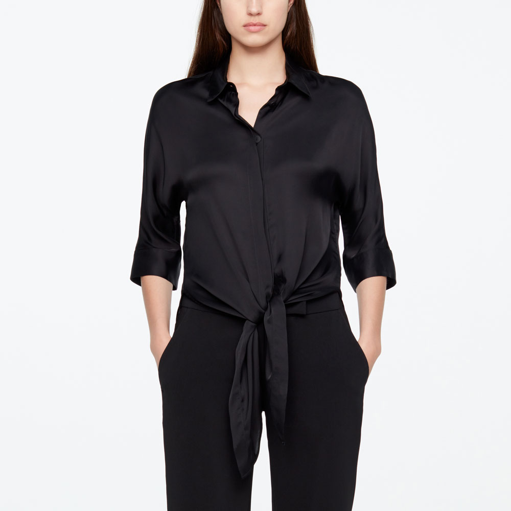 Sarah Pacini CHEMISIER - EFFET SATIN De face