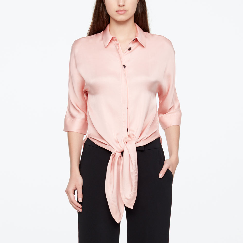 Sarah Pacini CHEMISIER - EFFET SATIN De face